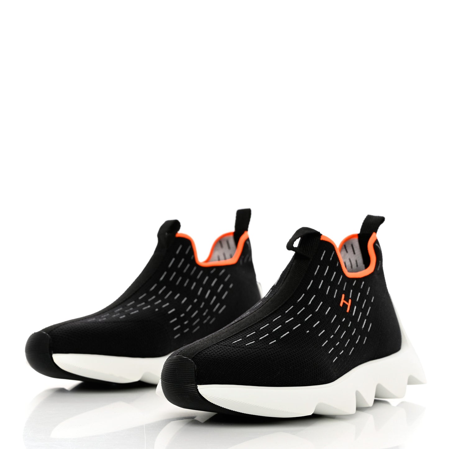 Technical Canvas Goatskin Womens Eclair Sneakers 38.5 Black