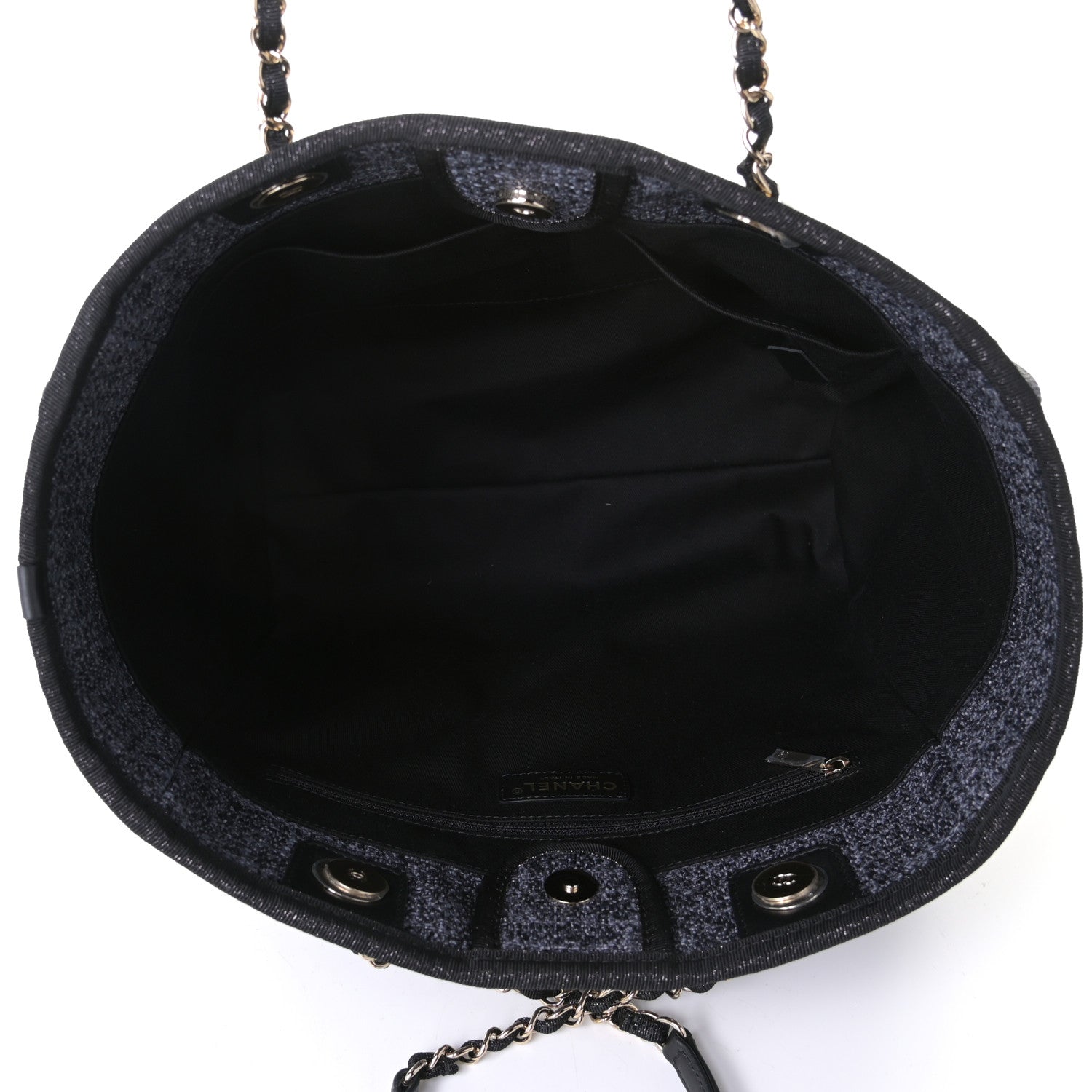Chanel Lurex Boucle Small Deauville Tote Black 4 of 7
