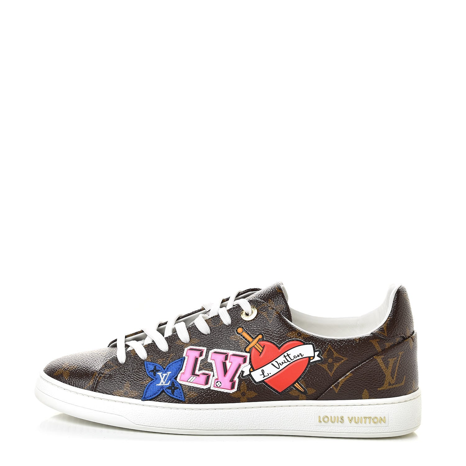 Louis Vuitton Calfskin Monogram LV Black Heart Sneakers 40 Cacao 1 of 10