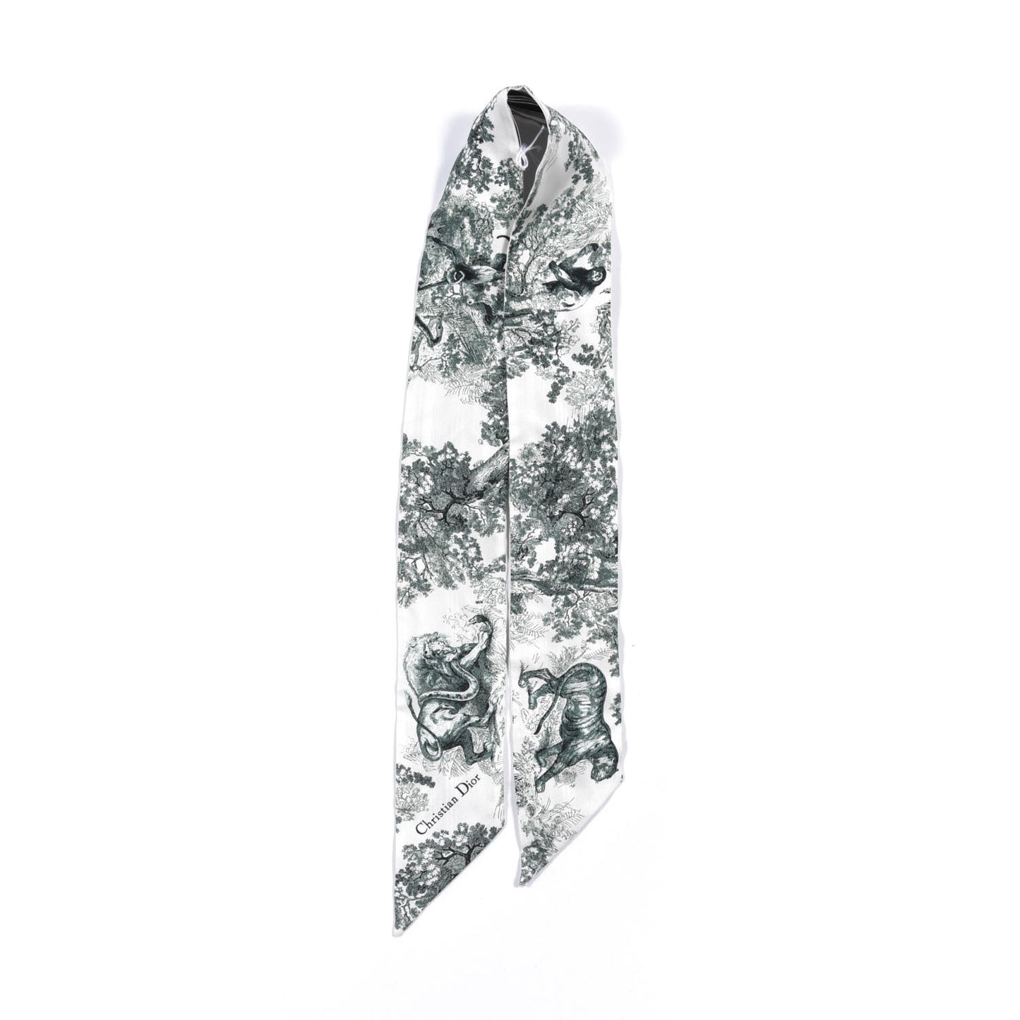 Silk Toile De Jouy Mitzah Scarf Green