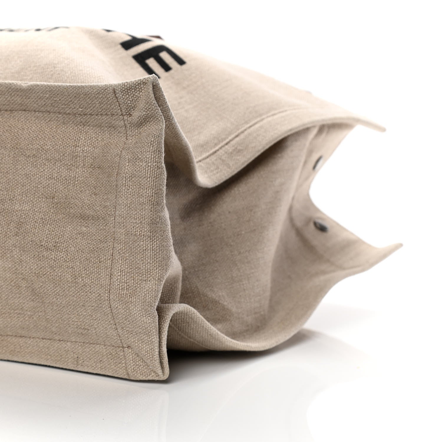 Saint Laurent Linen Calfskin Rive Gauche Tote Tan 8 of 17