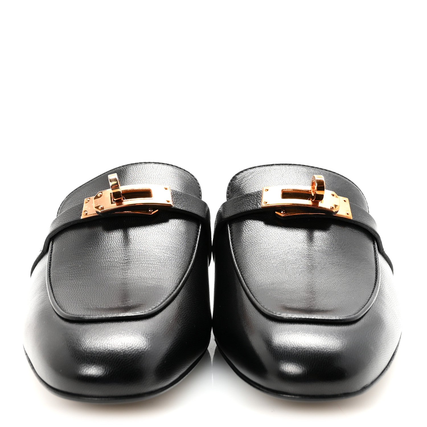 Hermes Goatskin Oz Mules 38.5 Black 3 of 10
