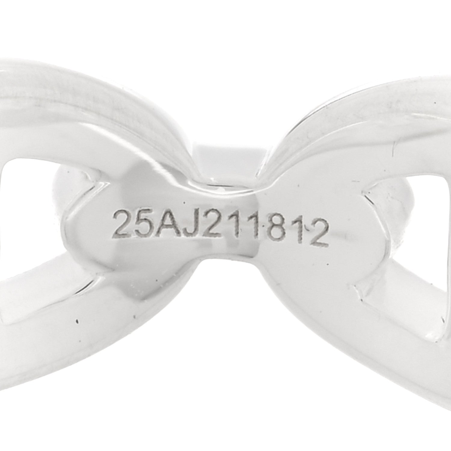 Hermes Sterling Silver PM Chaine d'Ancre Enchainee Band Ring 53 6.5 6 of 9