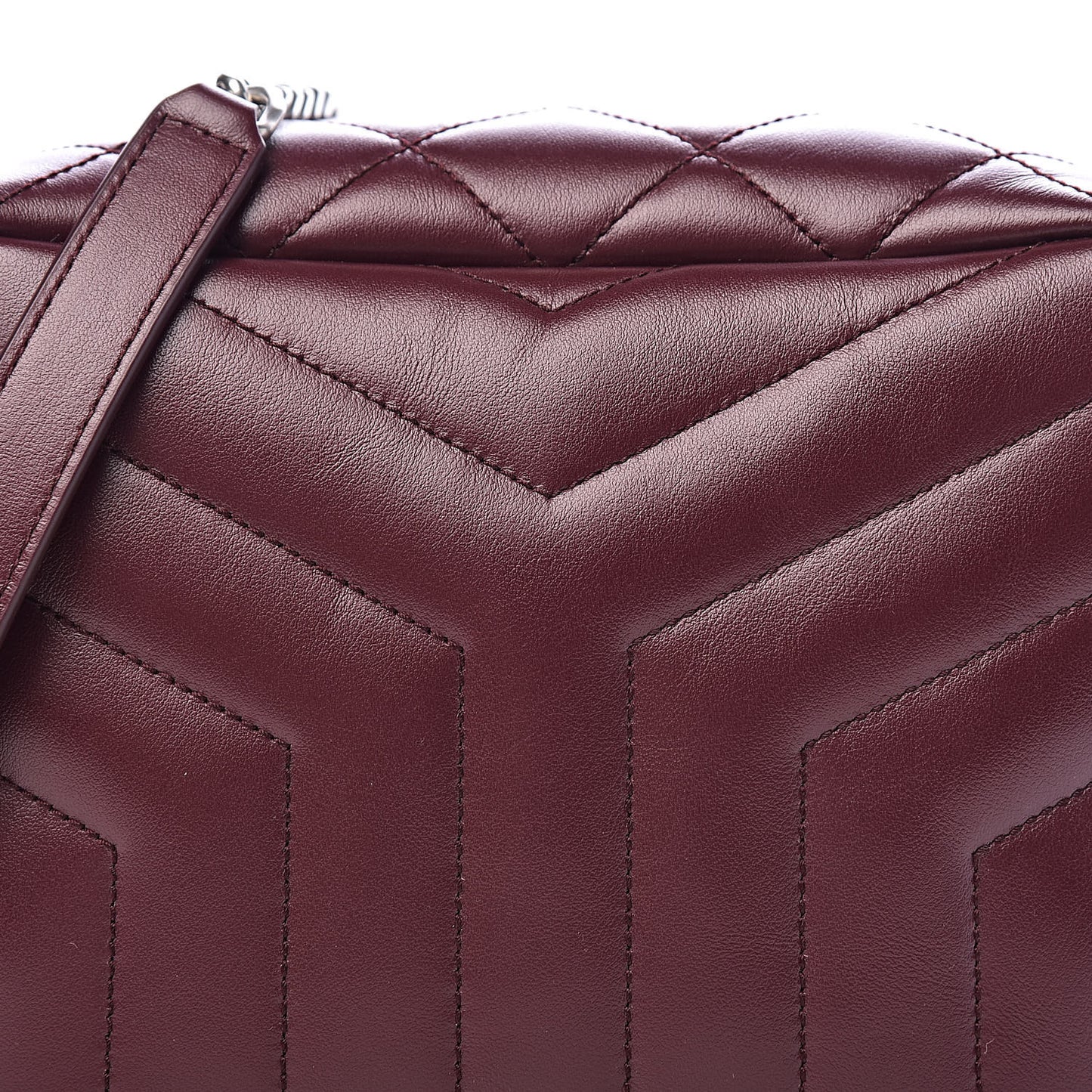 Calfskin Y Quilted Monogram Small Loulou Bowling Bag Rouge Legion