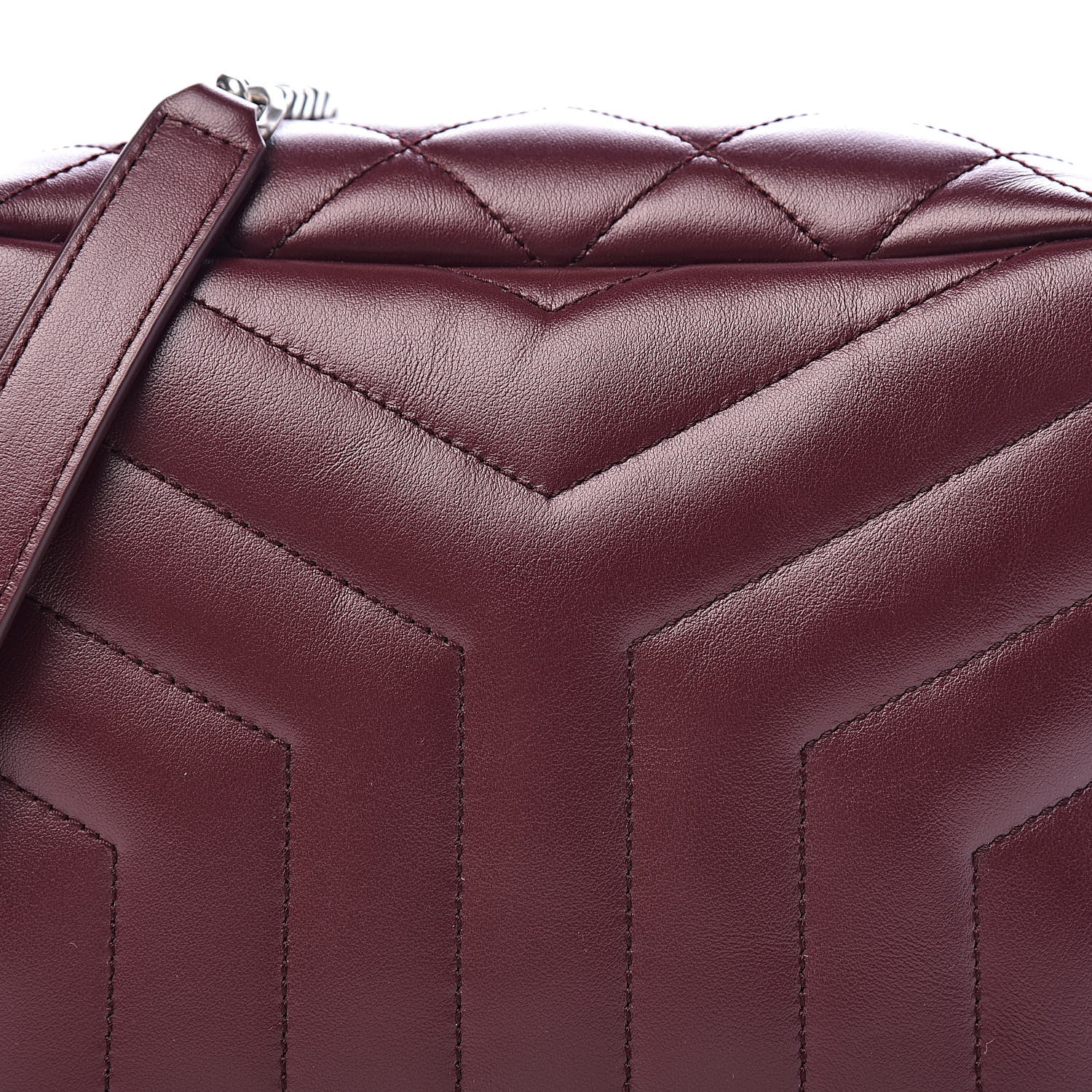 Saint Laurent Calfskin Y Quilted Monogram Small Loulou Bowling Bag Rouge Legion 9 of 9
