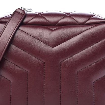 Saint Laurent Calfskin Y Quilted Monogram Small Loulou Bowling Bag Rouge Legion 9 of 9