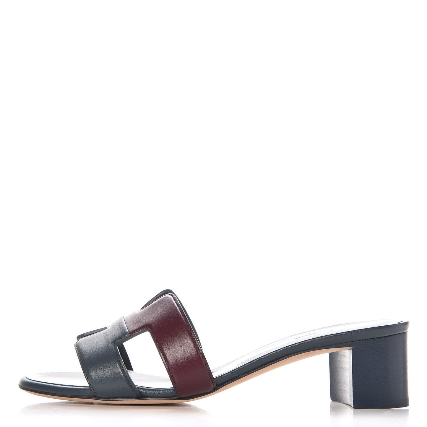 Calfskin Oasis Sandals 36 Bleu Ardoise Bordeaux
