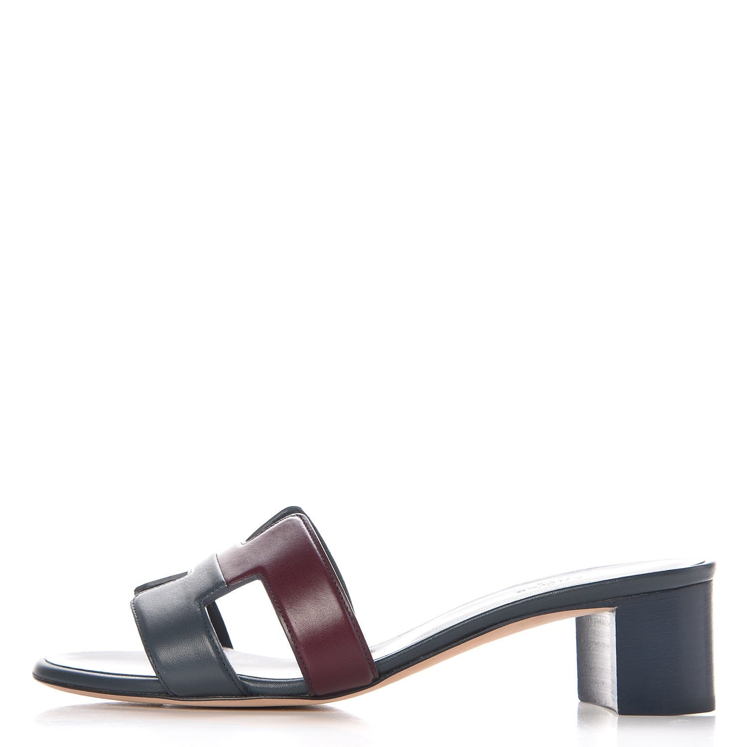 Hermes Calfskin Oasis Sandals 36 Bleu Ardoise Bordeaux 1 of 8