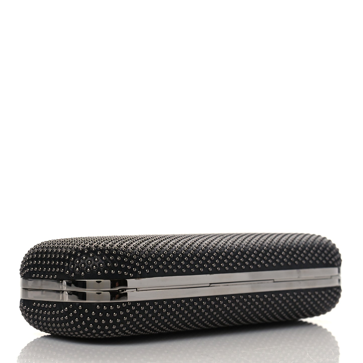 Nappa Studded Knucklebox Clutch Black