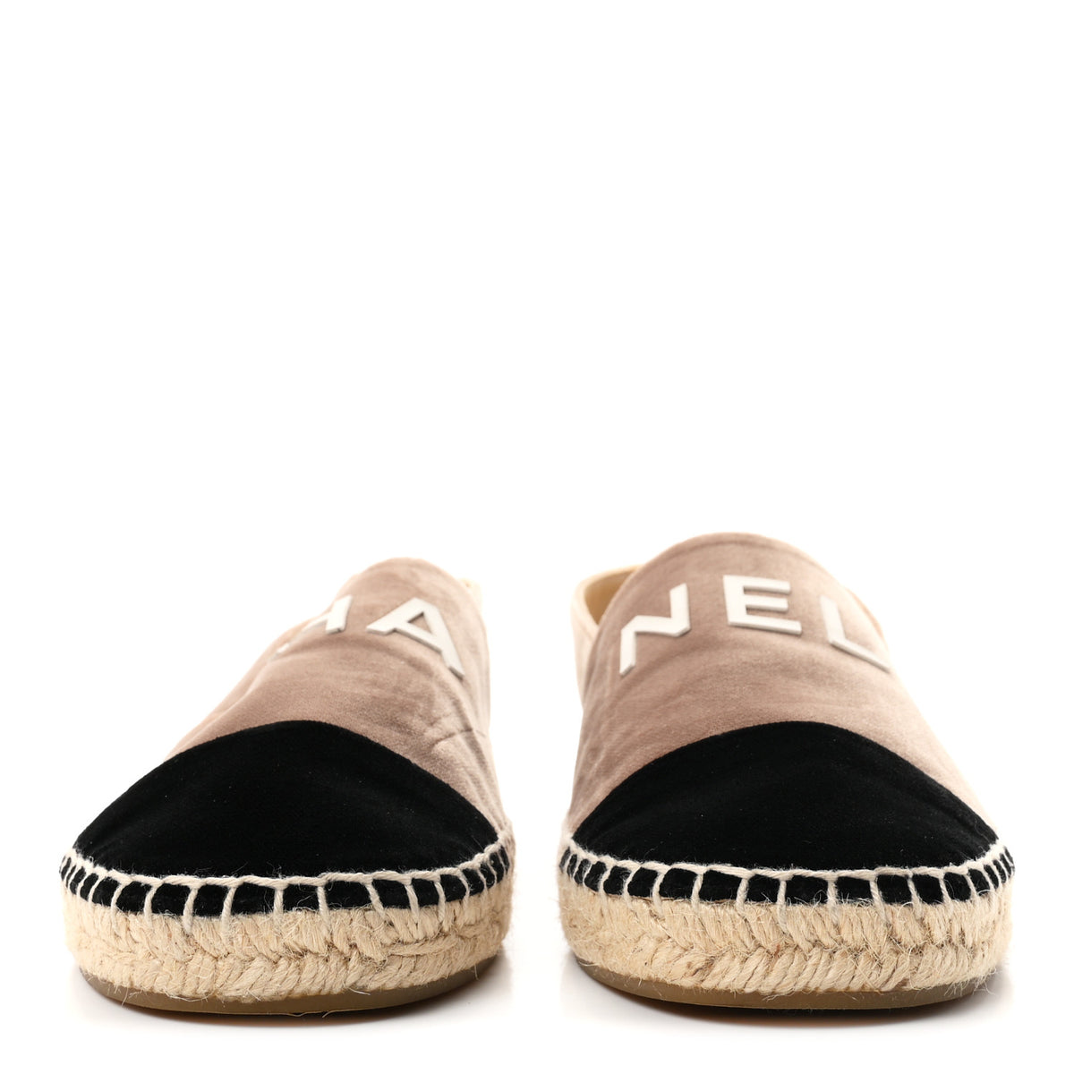 Velvet Logo Espadrilles 38 Beige Black