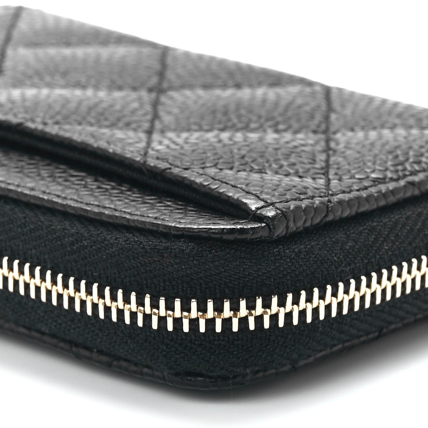 Chanel Caviar Quilted Zip Coin Purse Black 11 of 12