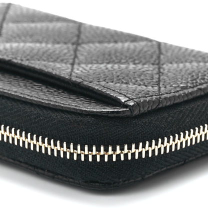Chanel Caviar Quilted Zip Coin Purse Black 11 of 12