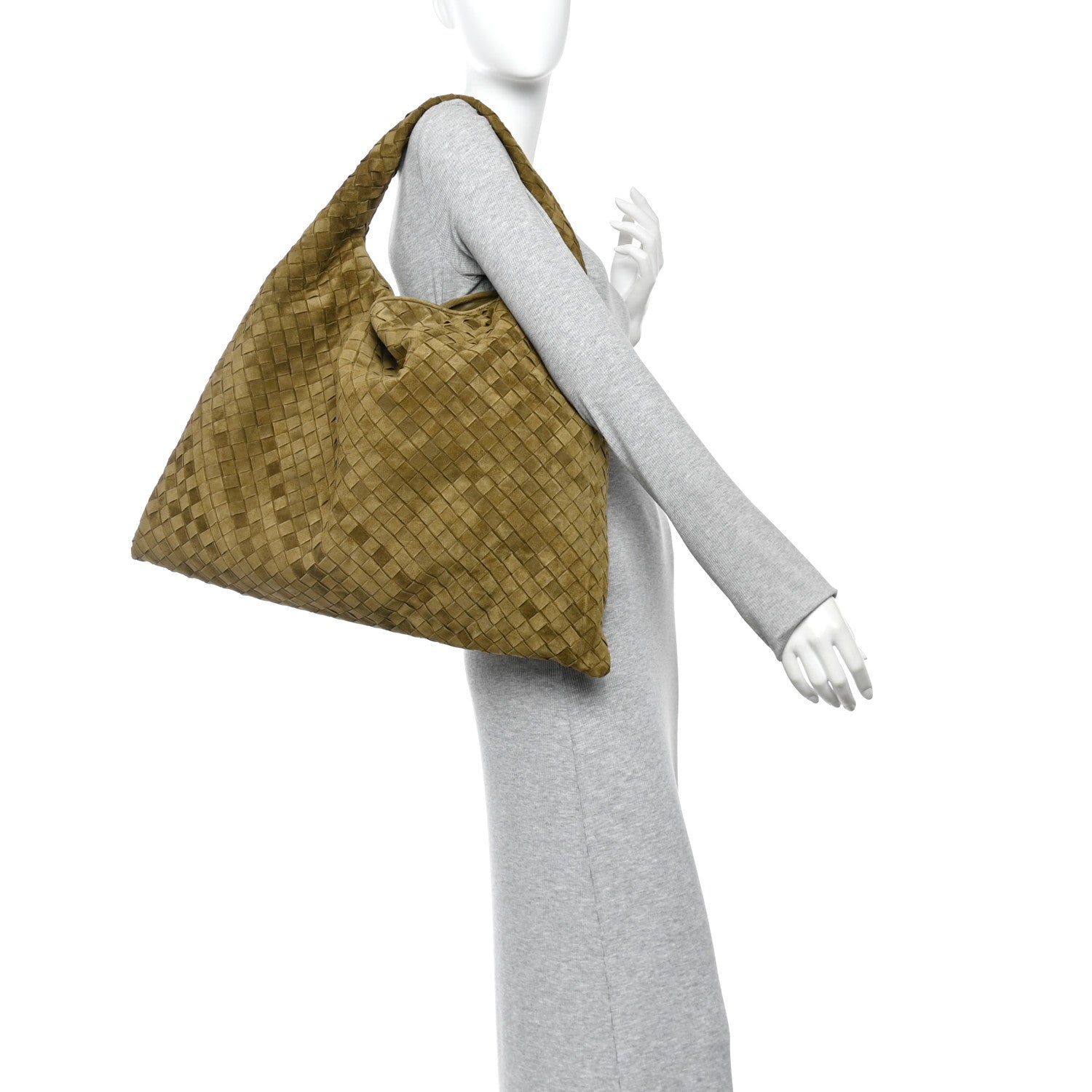 Bottega Veneta Suede Intrecciato Large Hop Mud 2 of 10