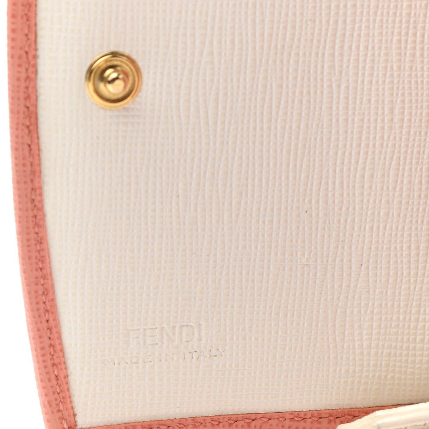 Vitello Elite Bi-Color Compact Wallet Pesca White
