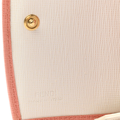 Fendi Vitello Elite Bi-Color Compact Wallet Pesca White 7 of 11