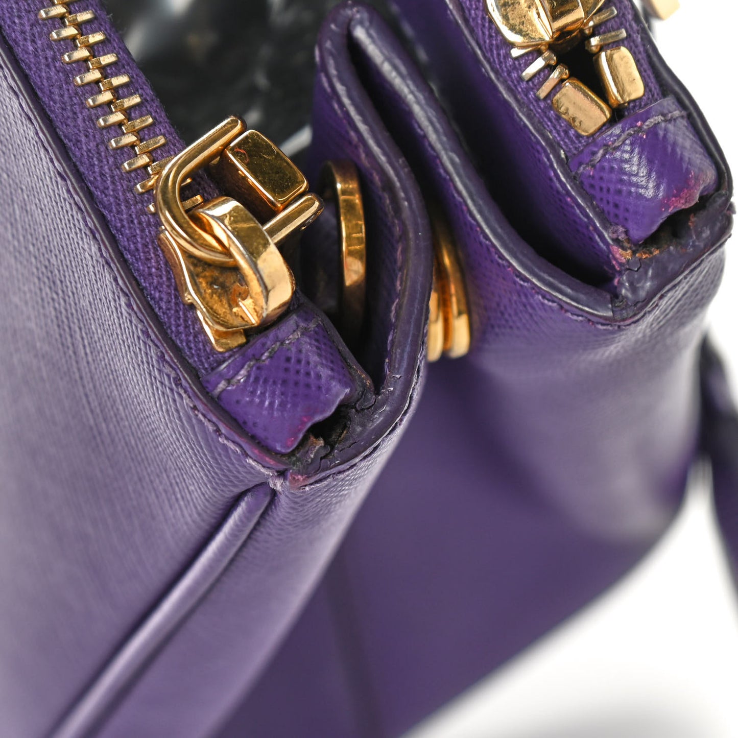 Saffiano Small Galleria Double Zip Tote Viola