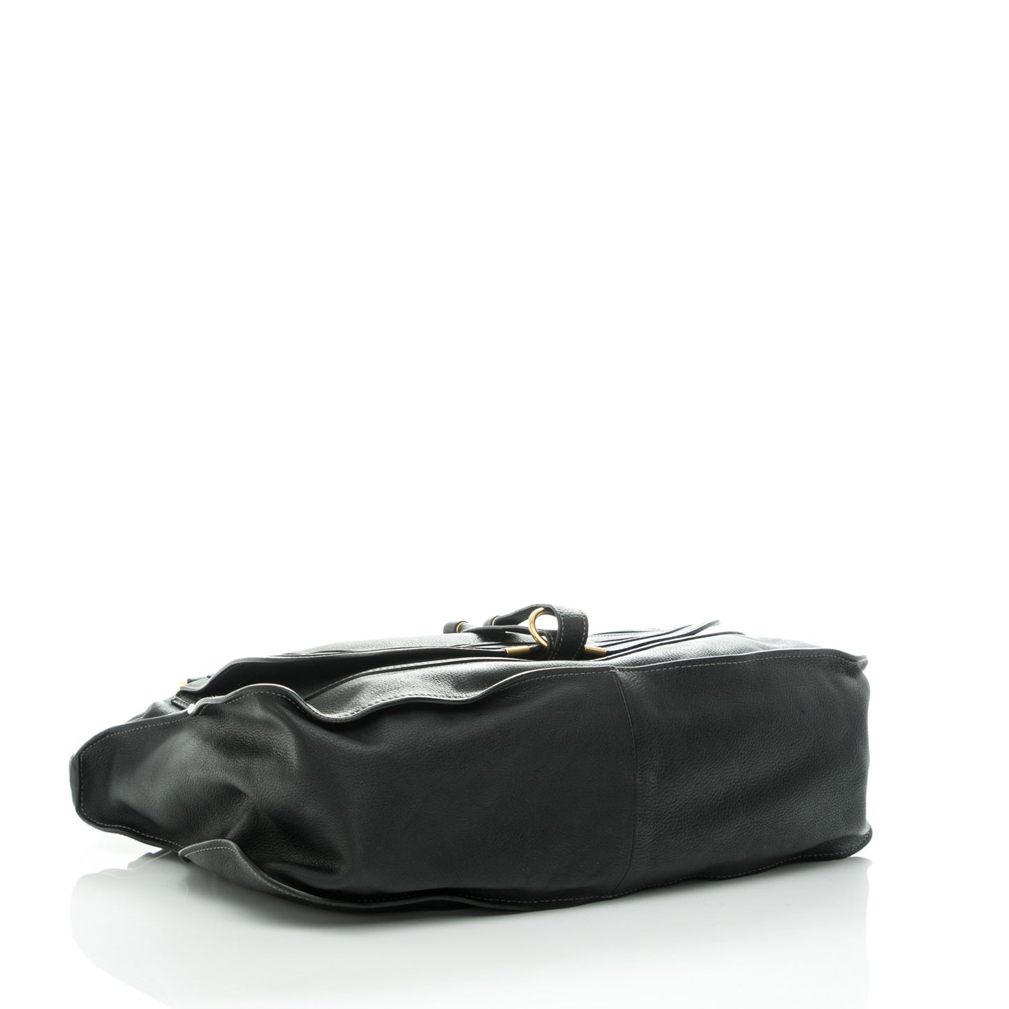 Calfskin Large Marcie Satchel Black