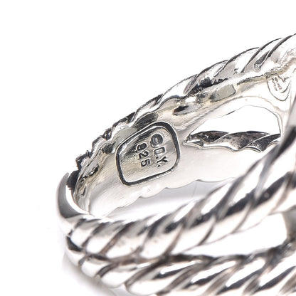 David Yurman Sterling Silver Diamond Prasiolite 14mm Albion Ring 54 7 5 of 5