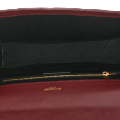Saint Laurent Grain De Poudre Mixed Matelasse Large Triquilt Monogram Satchel Rouge Legion 5 of 16