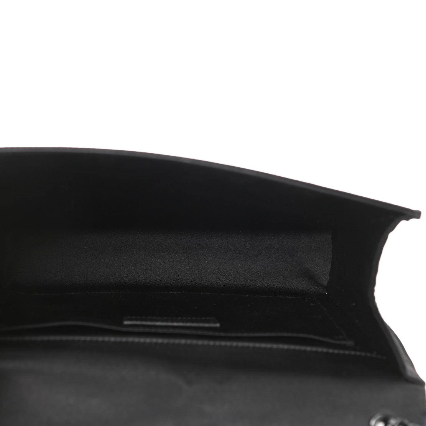 Sequin Flip Satin Monogram Kate Chain Wallet Black