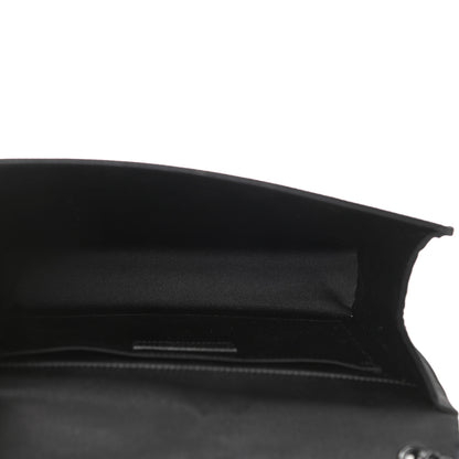 Saint Laurent Sequin Flip Satin Monogram Kate Chain Wallet Black 7 of 11