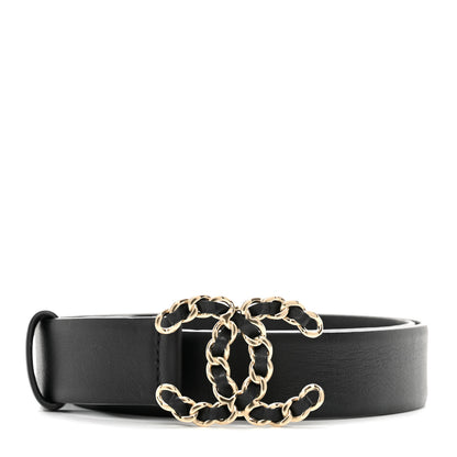 Chanel Lambskin CC Chain Belt 85 34 Black 1 of 8
