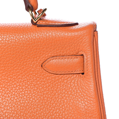 Hermes Taurillon Clemence Kelly Retourne 32 Orange 25 of 33