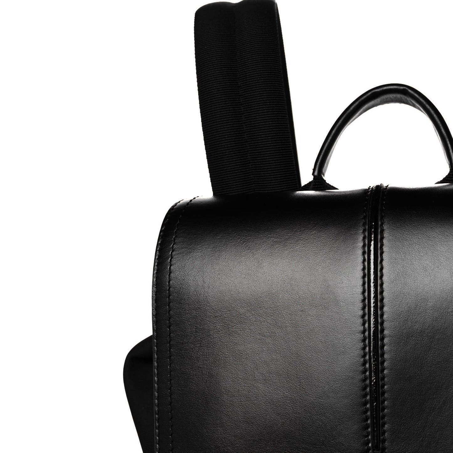 Calfskin Nylon Motion Backpack Black