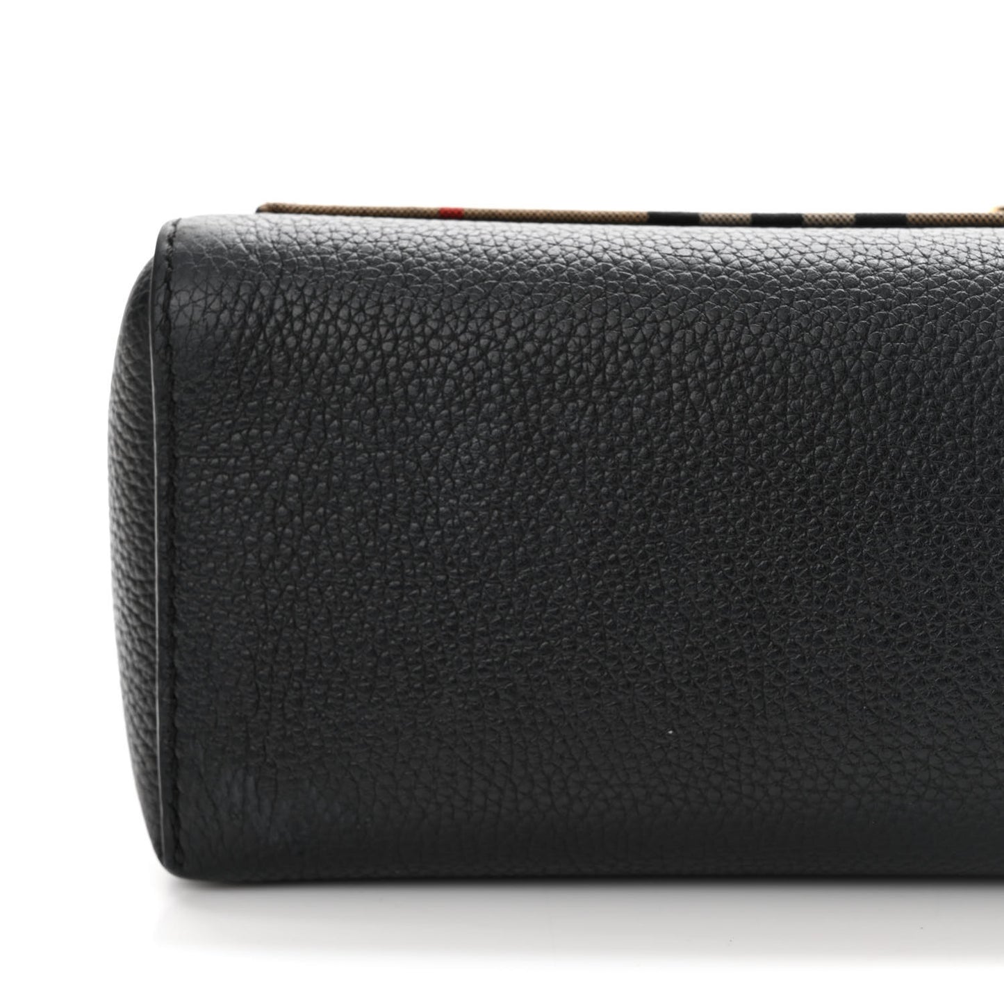 Grainy Calfskin Vintage Check Note Crossbody Bag Black