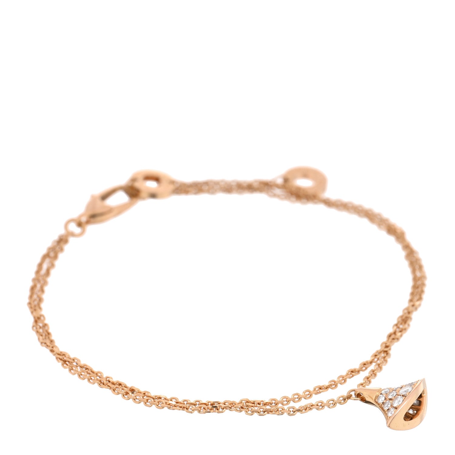 Bulgari 18K Rose Gold Diamond Divas' Dream Bracelet ML 1 of 4