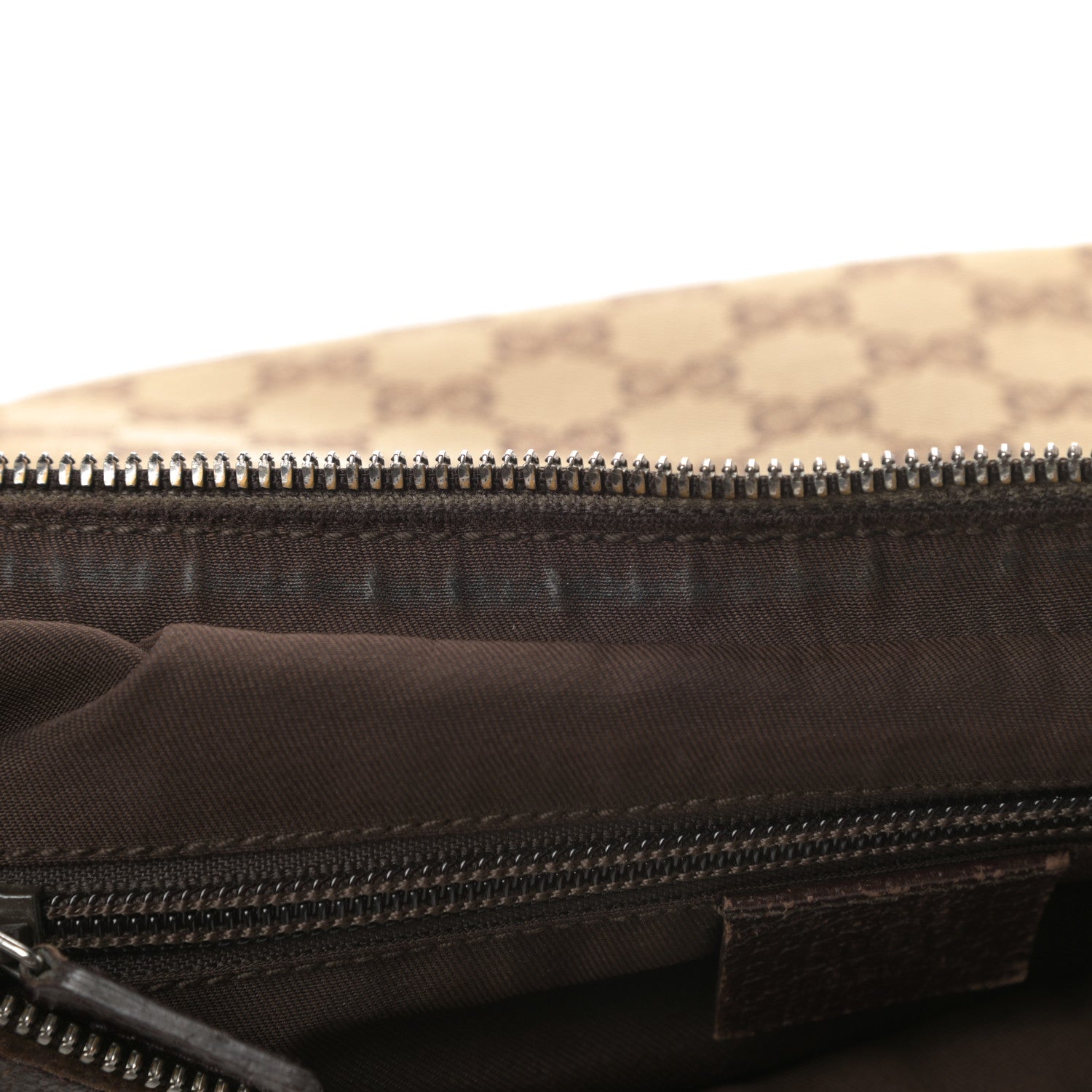 Gucci Monogram Medium Half Moon Hobo Dark Brown 11 of 16