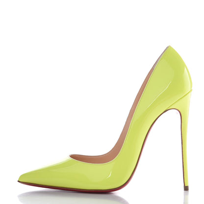Christian Louboutin Patent So Kate 120 Pumps 39 Neon Yellow 1 of 7