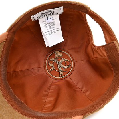 Hermes Wool Lambskin Serena Cap 56 Gold 7 of 8