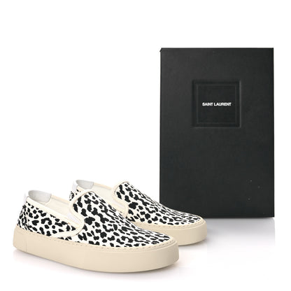Saint Laurent Canvas Babycat Print Venice Slip On Sneakers 37 Black White 8 of 8