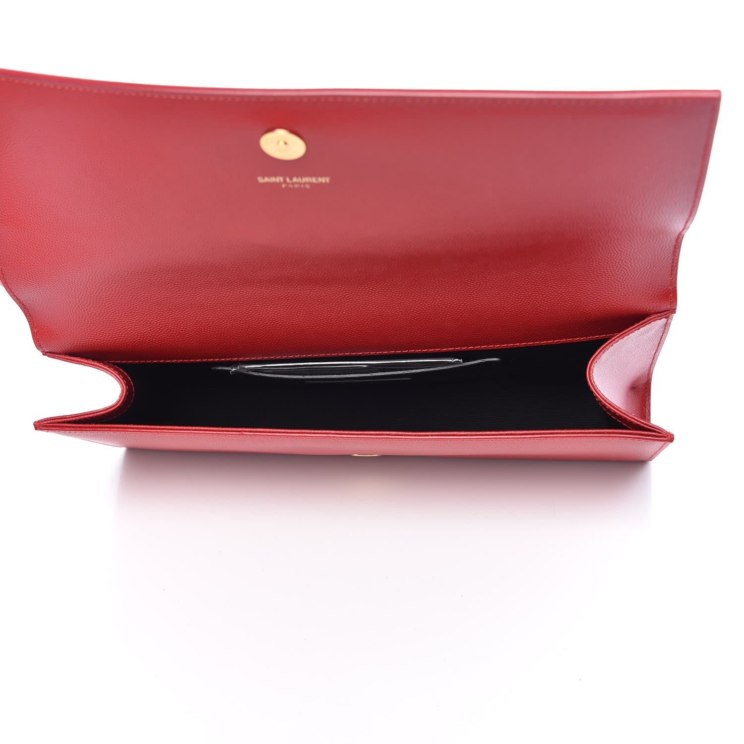 Saint Laurent Grain De Poudre Classic Monogram Cassandre Clutch New Red 5 of 8