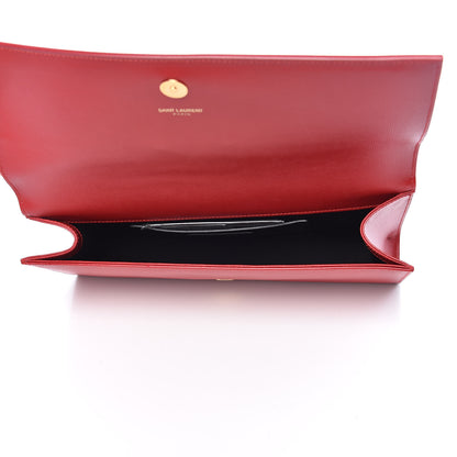 Saint Laurent Grain De Poudre Classic Monogram Cassandre Clutch New Red 5 of 8