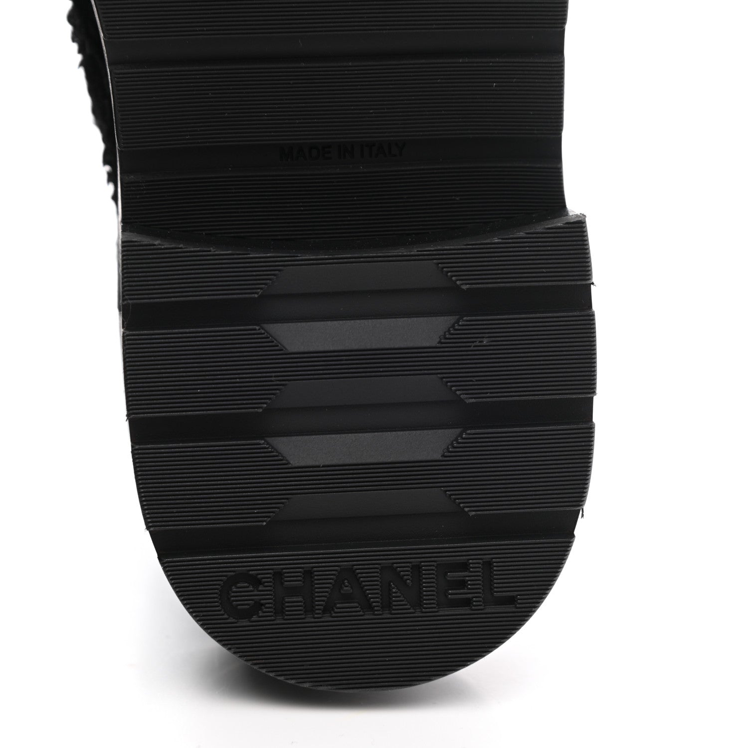 Chanel Tweed Lambskin Quilted Lace Up Combat Boots 37.5 Black 7 of 9