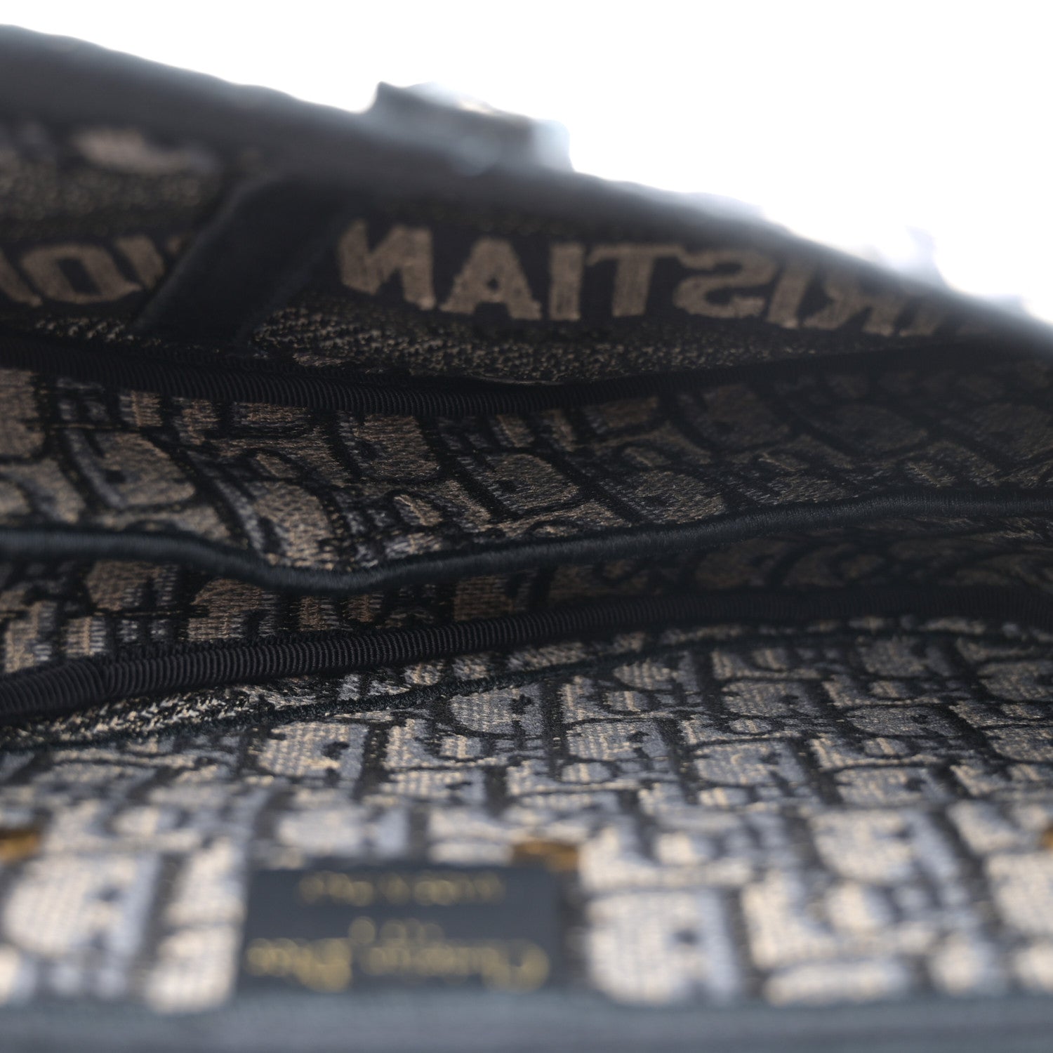 Christian Dior Oblique Embroidered Saddle Bag Blue 4 of 11