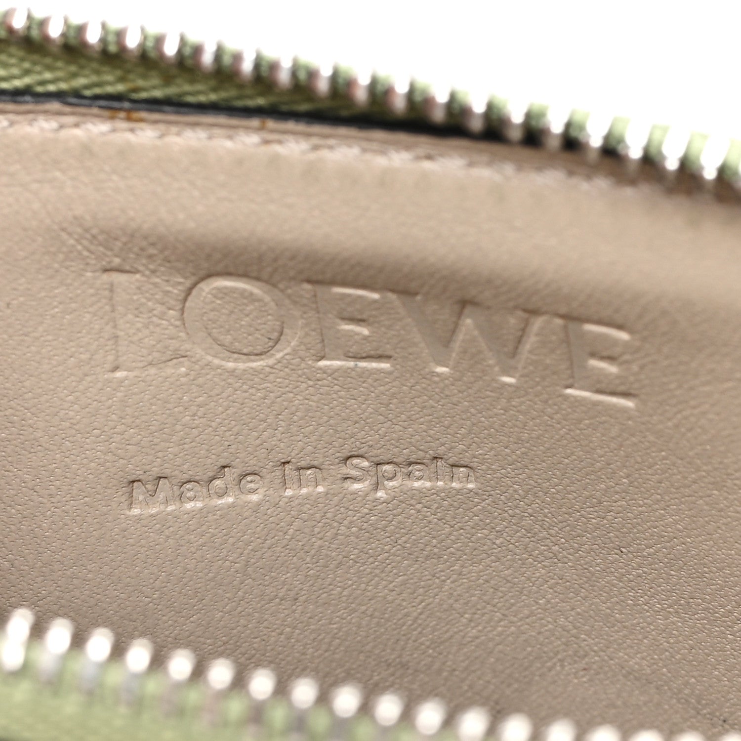 Loewe Soft Grained Calfskin Coin Card Holder Rosemary Tan 6 of 7