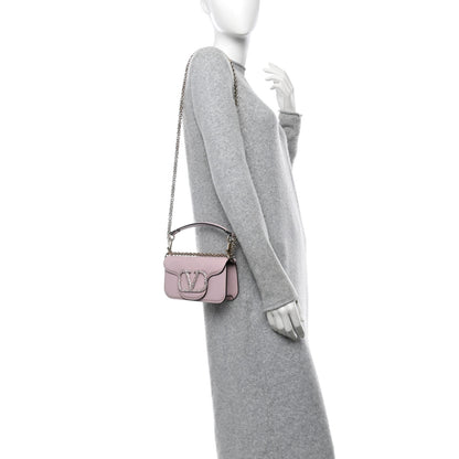 Valentino Garavani Calfskin Crystal Vlogo Small Loco Shoulder Bag Water Lilies 2 of 11