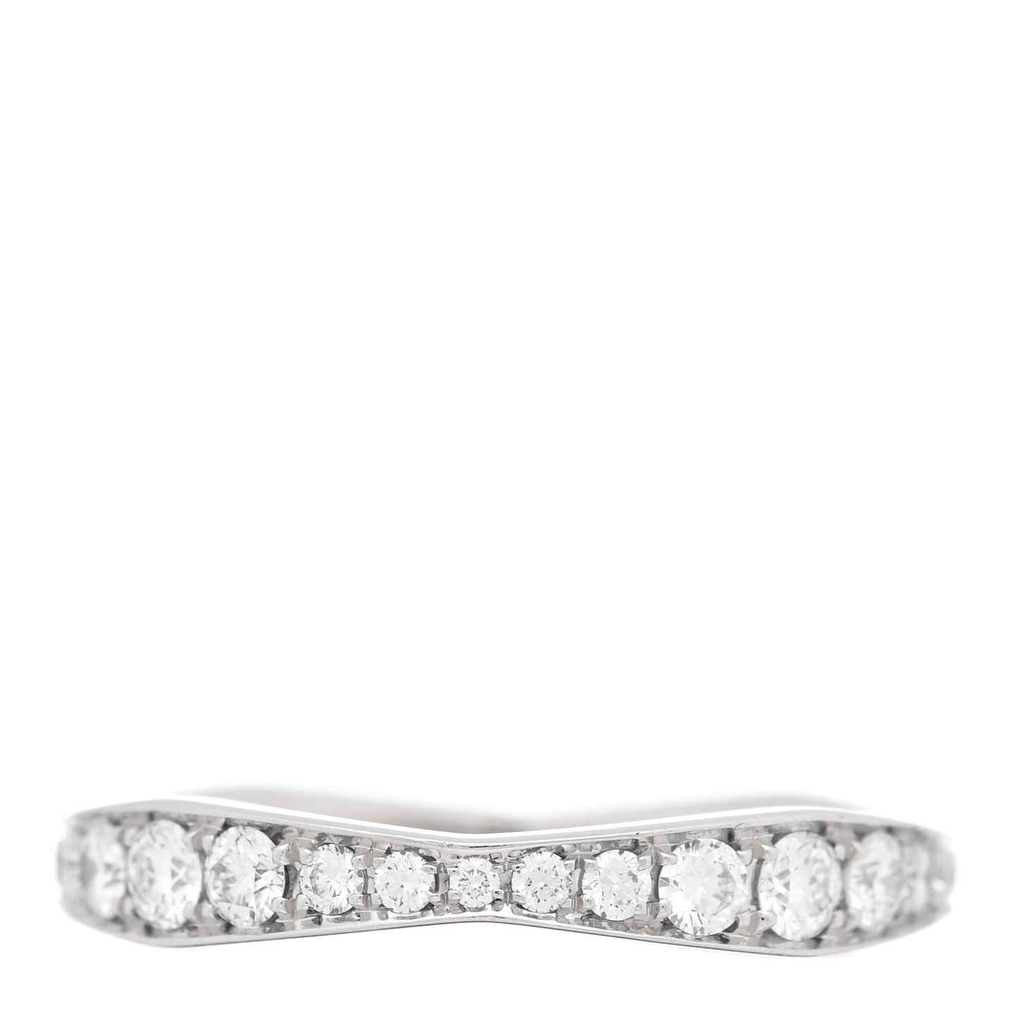 Platinum Diamond Pave Wave Band Ring 47 4