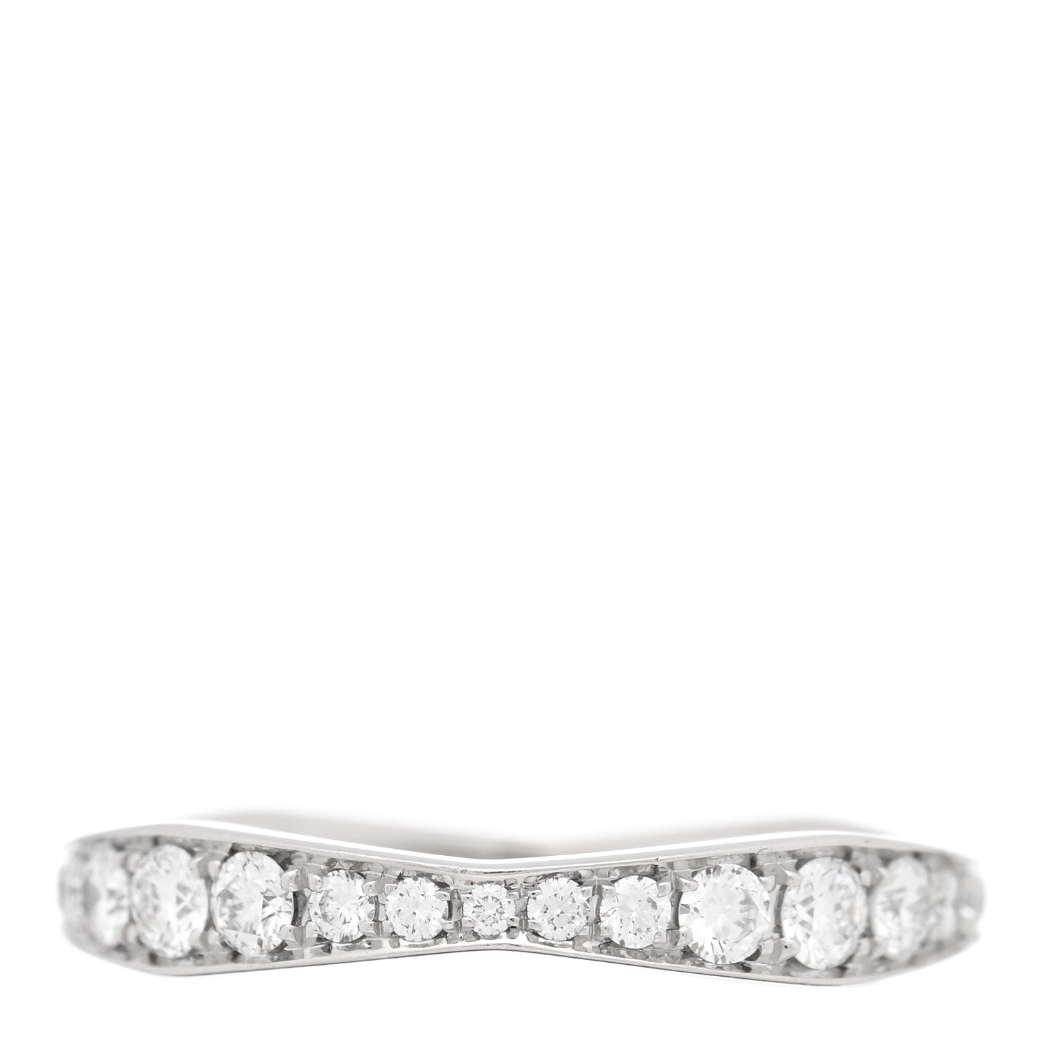 Harry Winston Platinum Diamond Pave Wave Band Ring 47 4 3 of 4