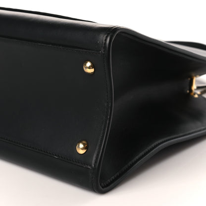 Fendi Vitello Century F is Fendi FF 1974 Embossed Regular Runaway Satchel Black Maya 9 of 9