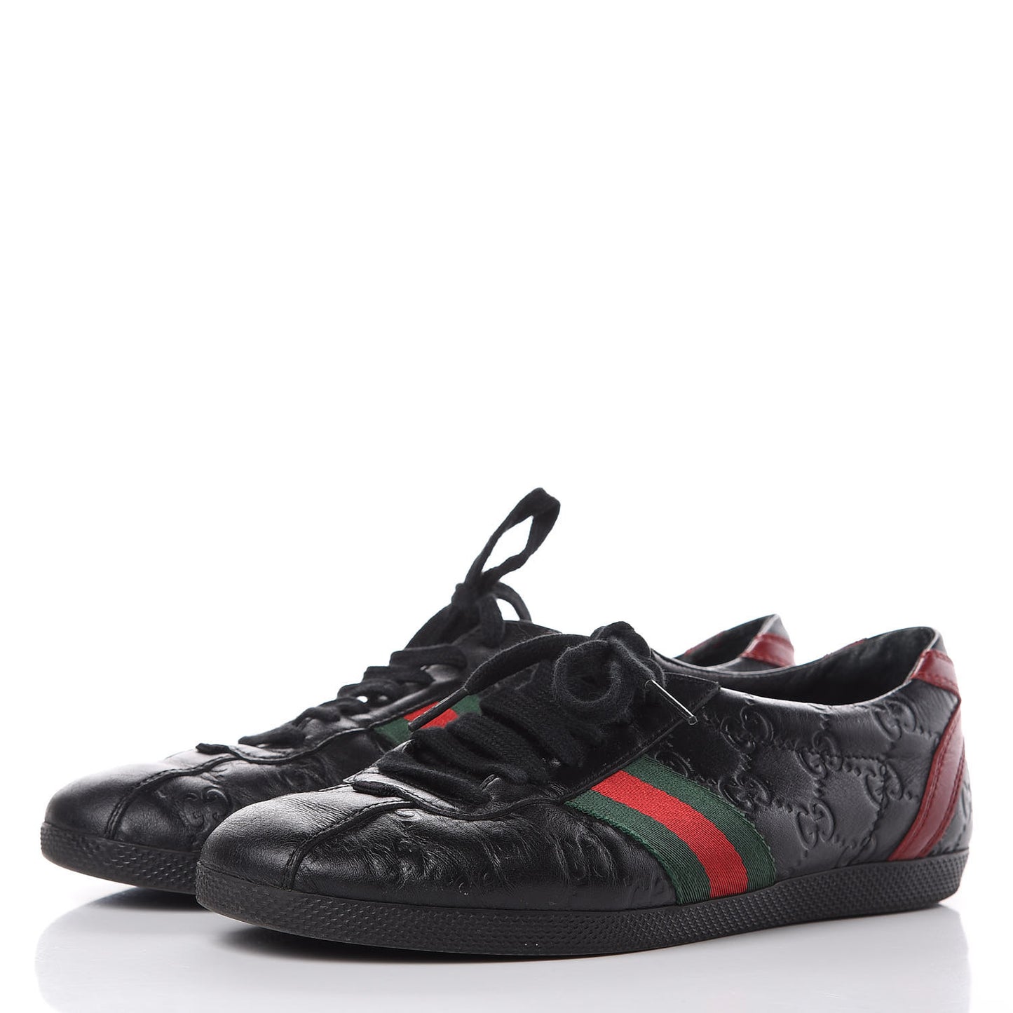 Guccissima Womens Web Sneakers 37.5 Black