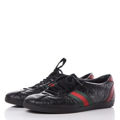 Gucci Guccissima Womens Web Sneakers 37.5 Black 3 of 10