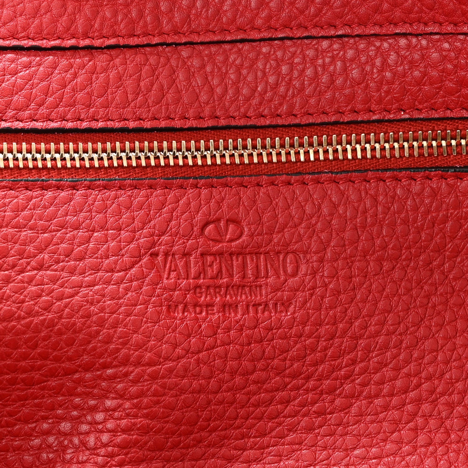 Valentino Garavani Pebbled Calfskin Medium Rockstud Tote Rosso Valentino 6 of 11