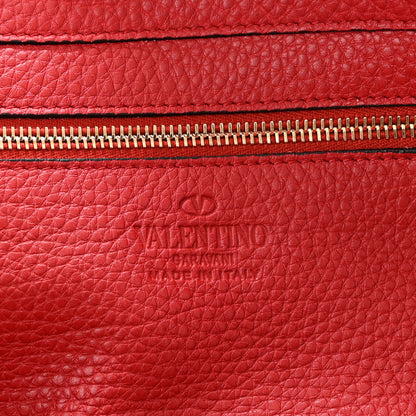 Valentino Garavani Pebbled Calfskin Medium Rockstud Tote Rosso Valentino 6 of 11
