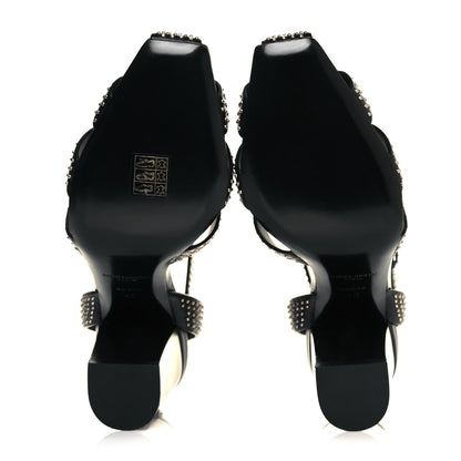 Saint Laurent Calfskin Studded Oak 75 Sandals 40 Black 5 of 8