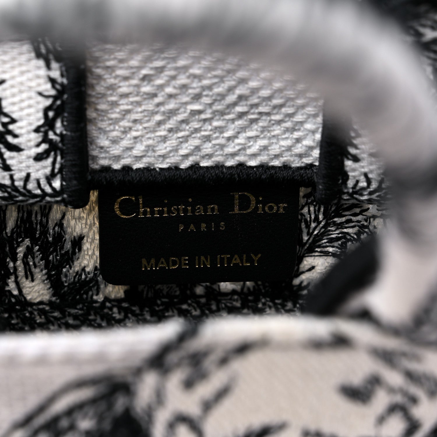 Christian Dior Canvas Toile de Jouy Voyage Embroidered Mini Book Tote Phone Bag White Black 6 of 9