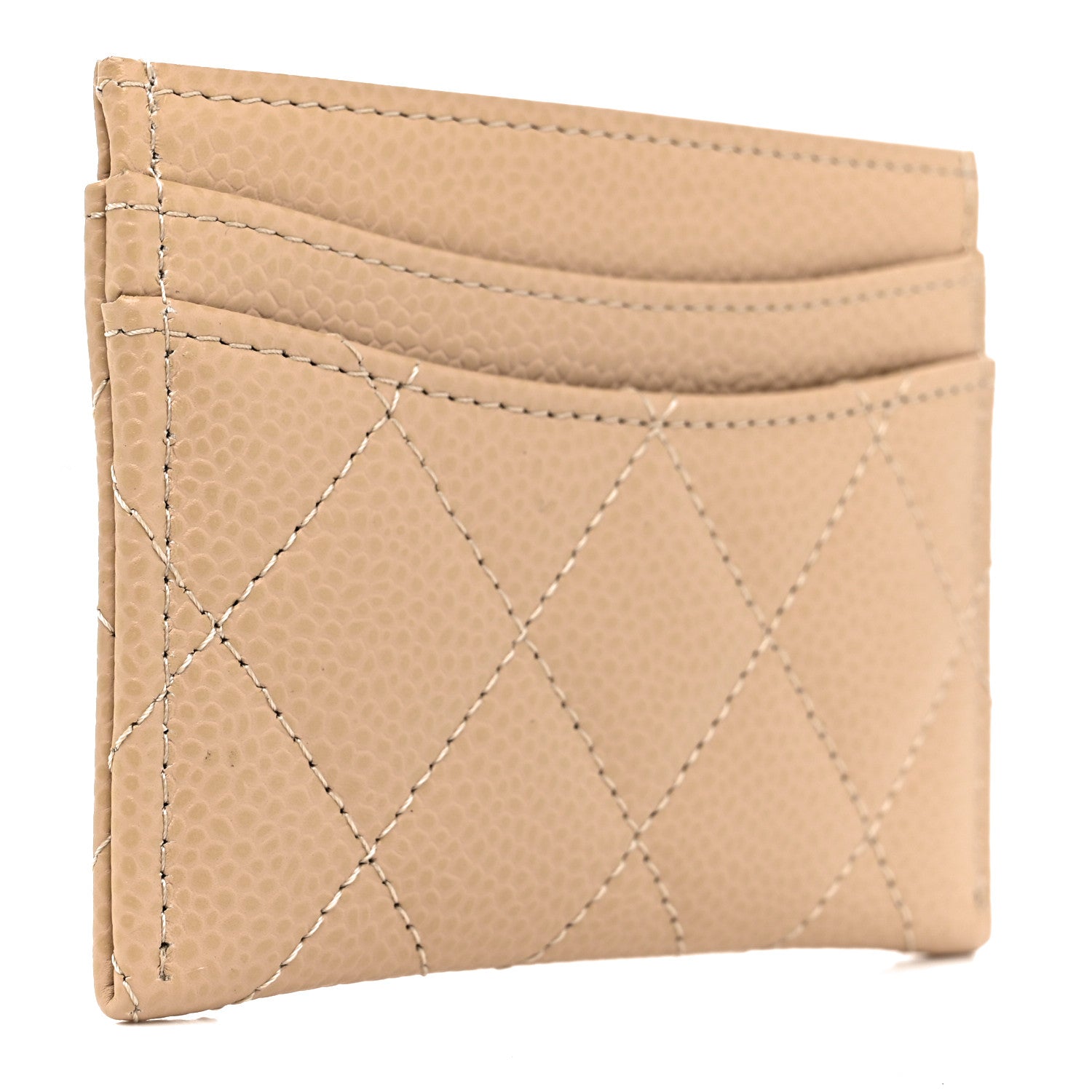 Chanel Caviar Quilted Card Holder Beige 3 of 9